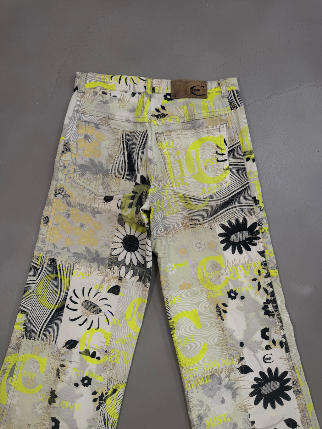 Just Cavalli Y2K Floral Graphic Flared Jeans - W24"
