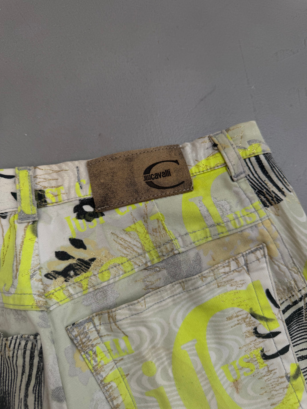 Just Cavalli Y2K Floral Graphic Flared Jeans - W24"