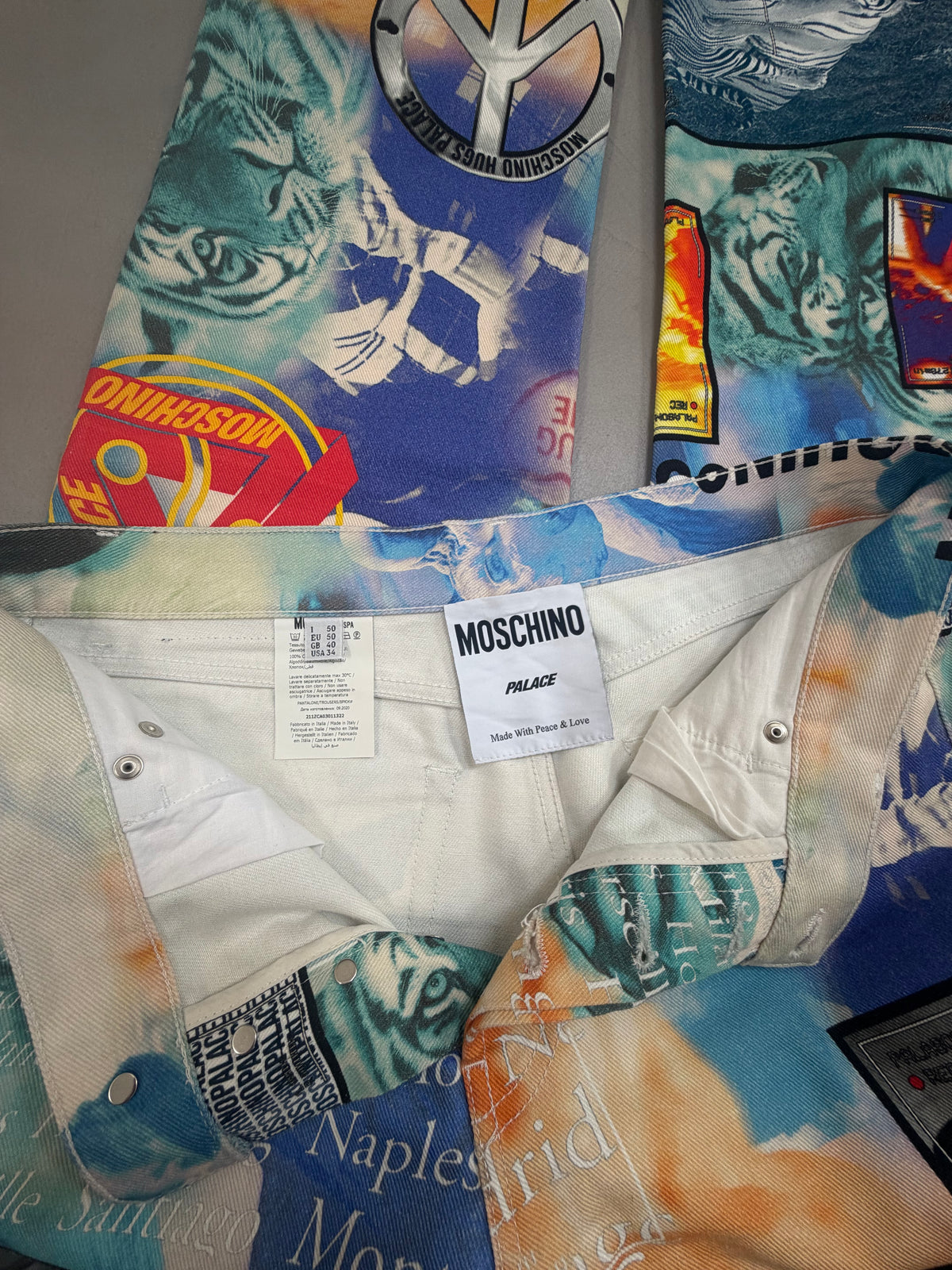 Palace x Moschino Denim Jeans Multi 1 FW20 - W34"
