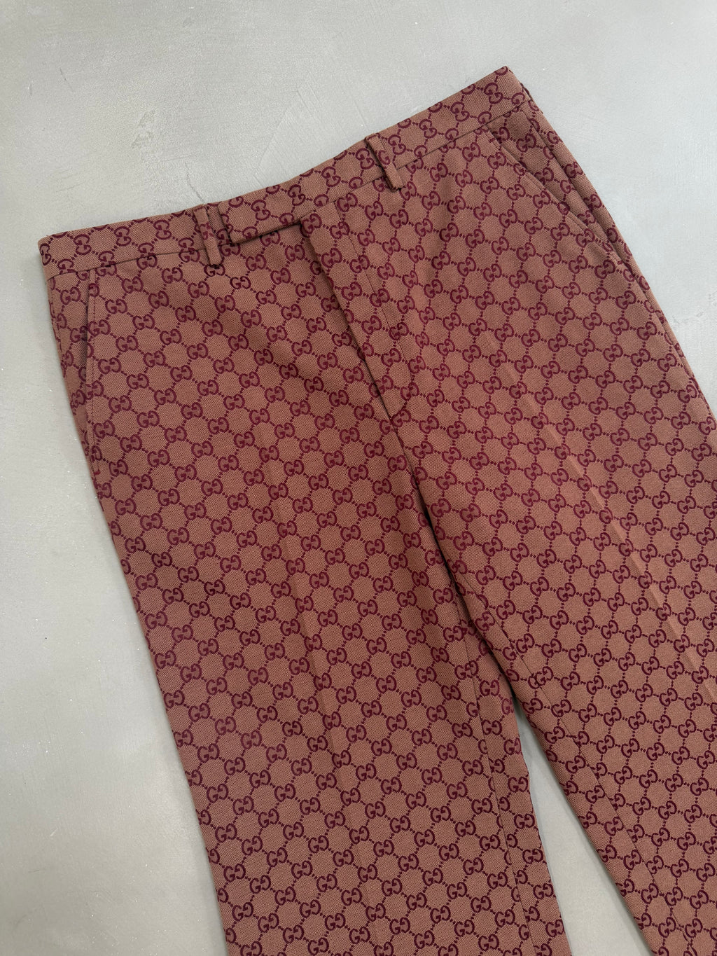 Gucci GG Jacquard Canvas Flared Trousers - W34"