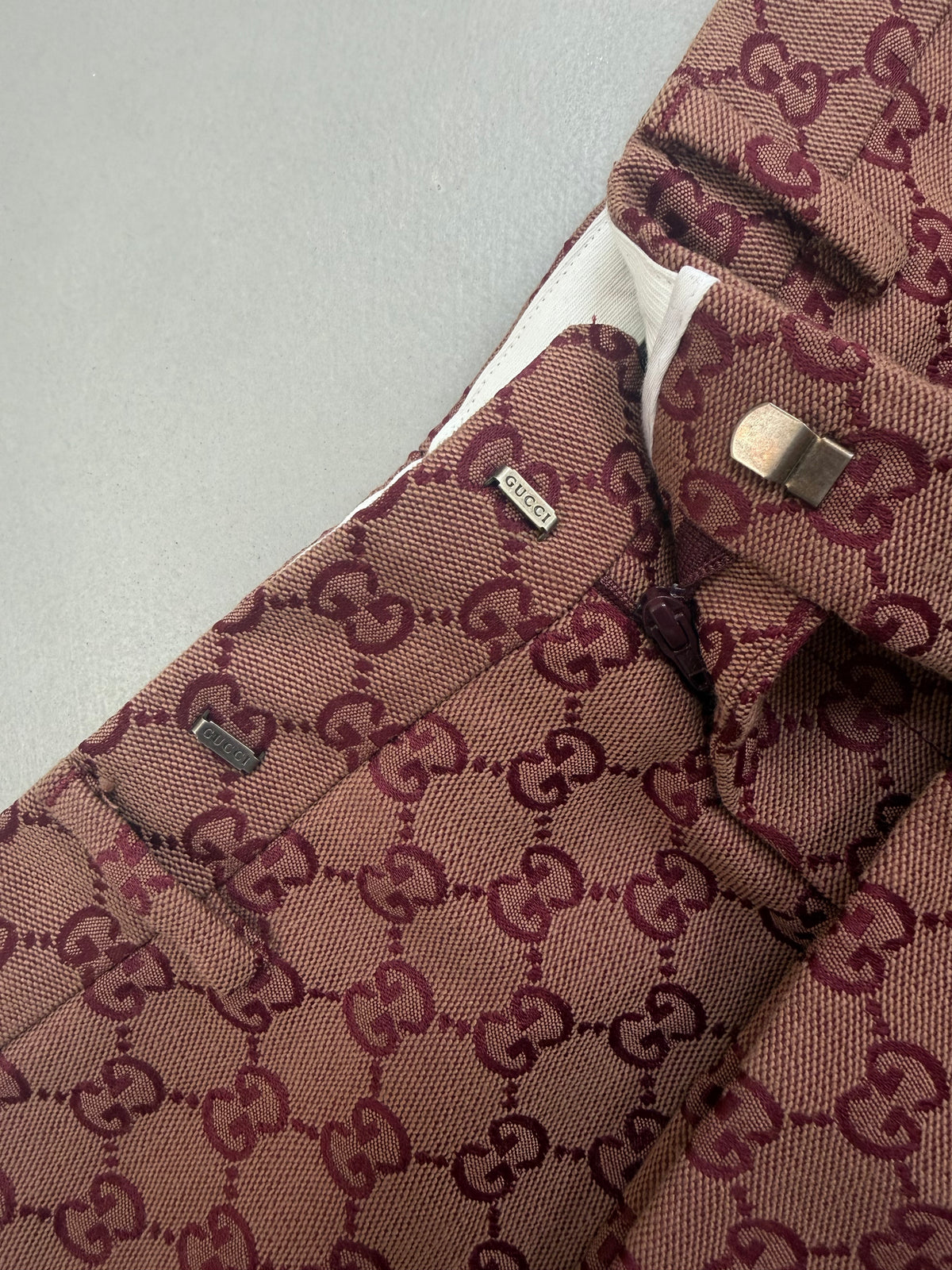 Gucci GG Jacquard Canvas Flared Trousers - W34"