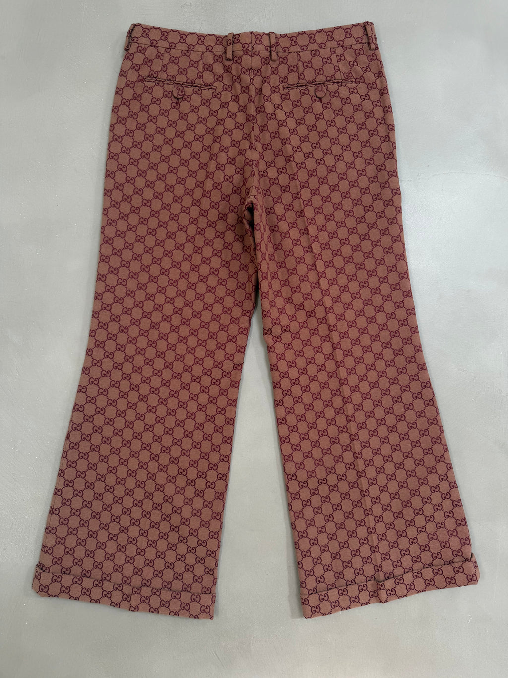 Gucci GG Jacquard Canvas Flared Trousers - W34"