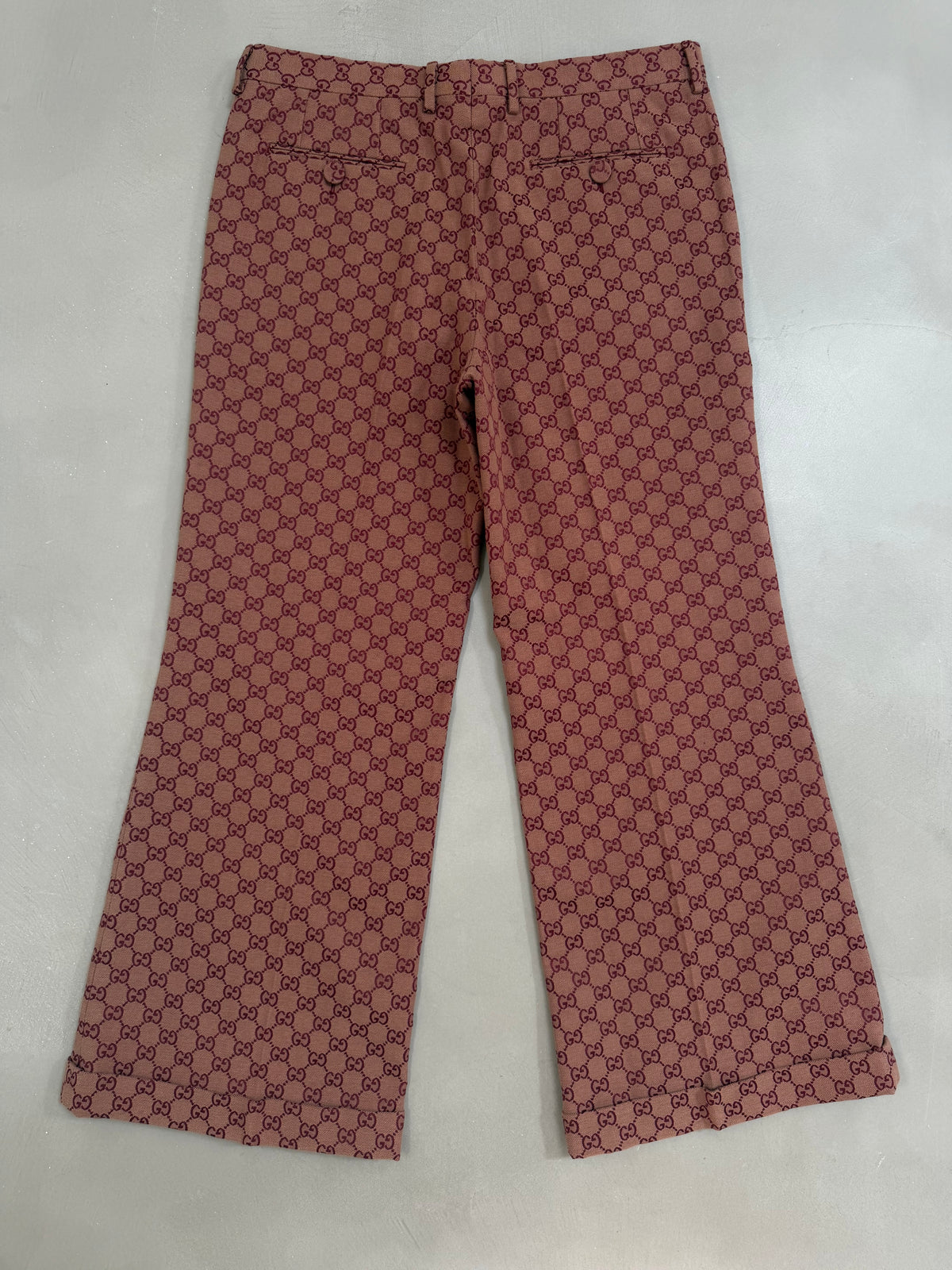 Gucci GG Jacquard Canvas Flared Trousers - W34"