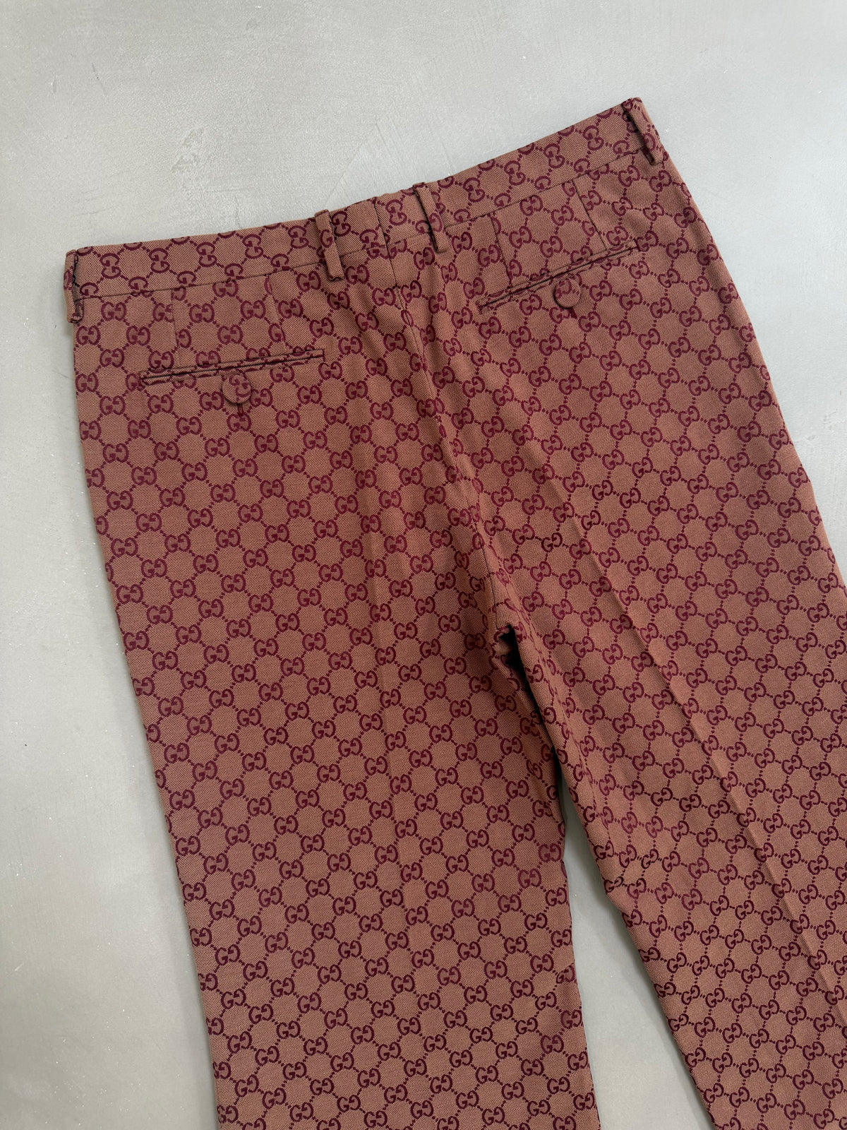 Gucci GG Jacquard Canvas Flared Trousers - W34"