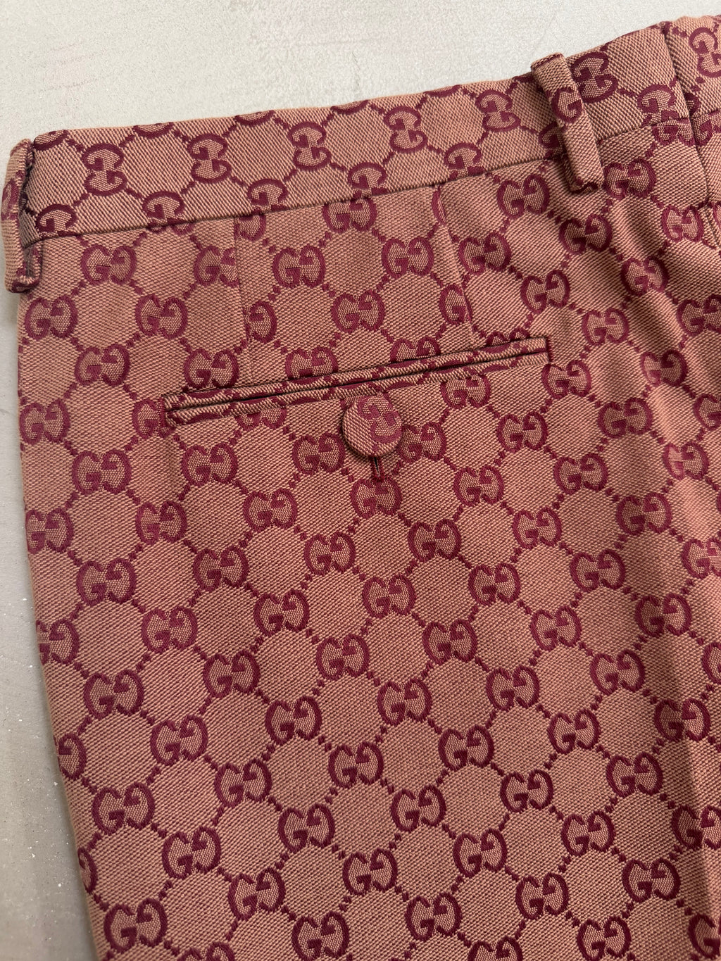 Gucci GG Jacquard Canvas Flared Trousers - W34"