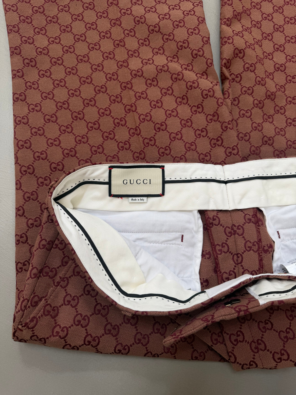 Gucci GG Jacquard Canvas Flared Trousers - W34"