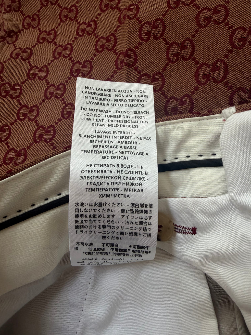 Gucci GG Jacquard Canvas Flared Trousers - W34"