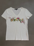 Gucci Flora Logo V'Neck T-Shirt - XS