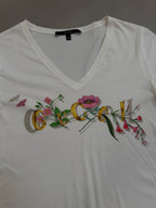 Gucci Flora Logo V'Neck T-Shirt - XS