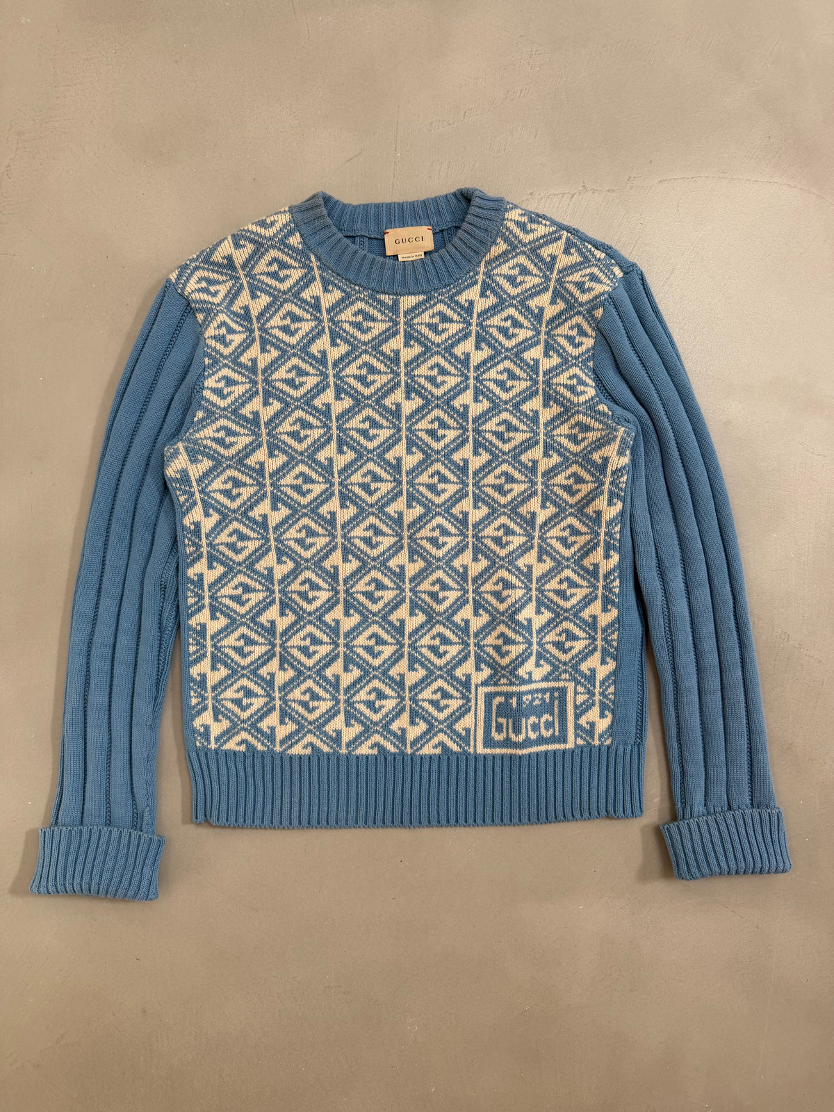 Gucci GG Geometric Jacquard Wool Knit Jumper - XS