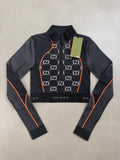 Gucci GG Monogram Long Sleeved Jersey Crop Top - S