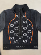 Gucci GG Monogram Long Sleeved Jersey Crop Top - S