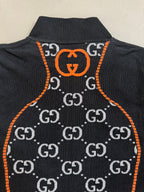 Gucci GG Monogram Long Sleeved Jersey Crop Top - S