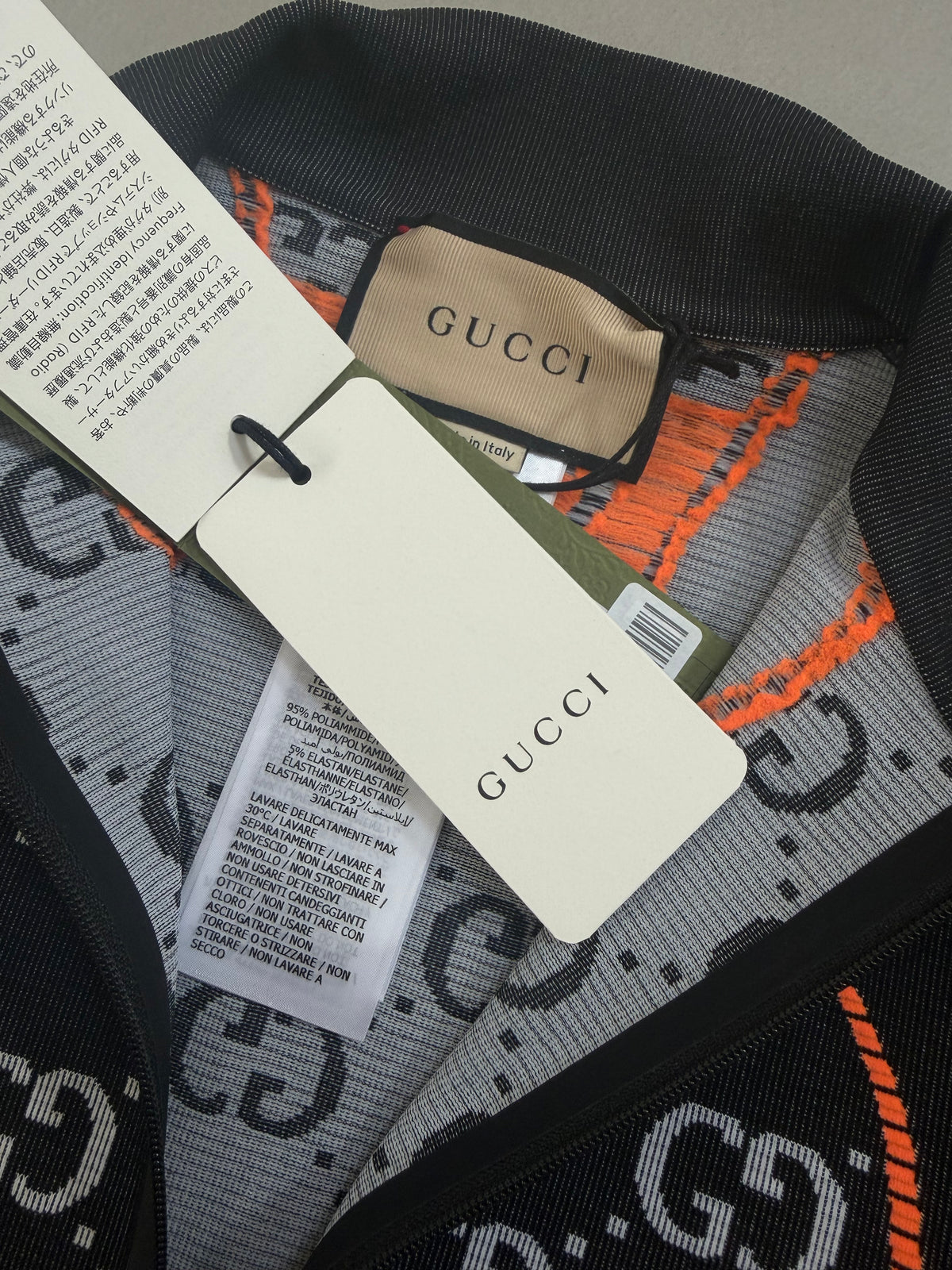 Gucci GG Monogram Long Sleeved Jersey Crop Top - S