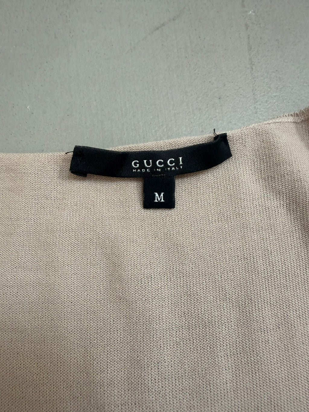 Gucci Tom Ford Metallic Wool Blend Gathered V-Neck Top - M
