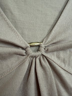 Gucci Tom Ford Metallic Wool Blend Gathered V-Neck Top - M