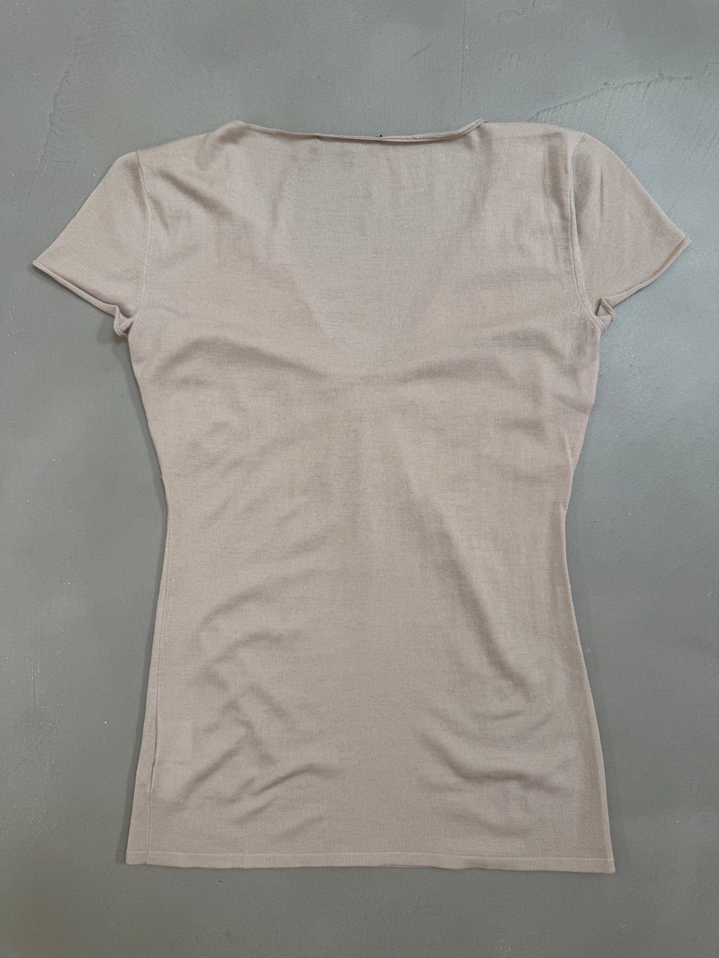 Gucci Tom Ford Metallic Wool Blend Gathered V-Neck Top - M