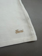 Gucci Web Stripe Trim Ruched V-Neck Top - M