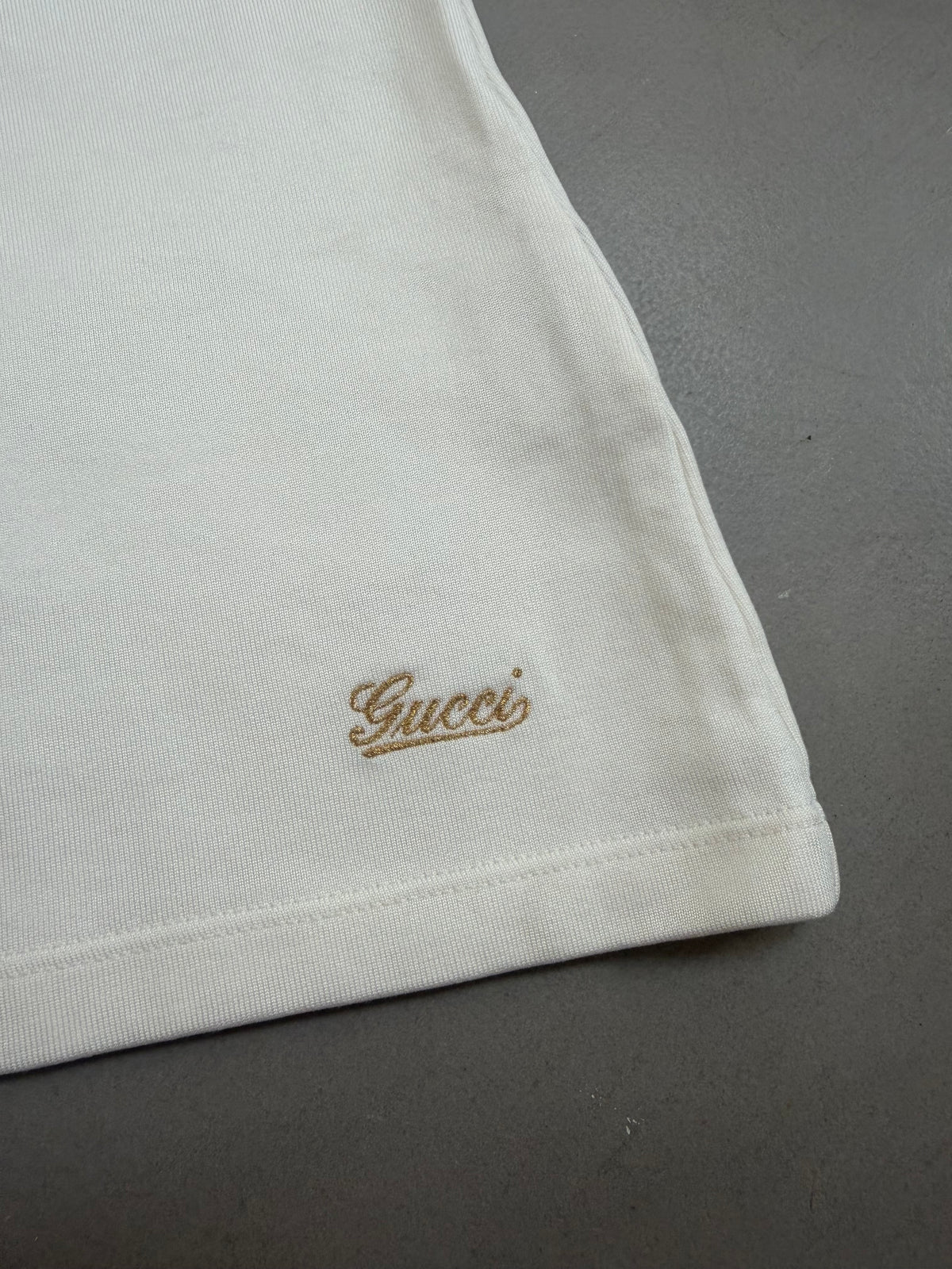 Gucci Web Stripe Trim Ruched V-Neck Top - M