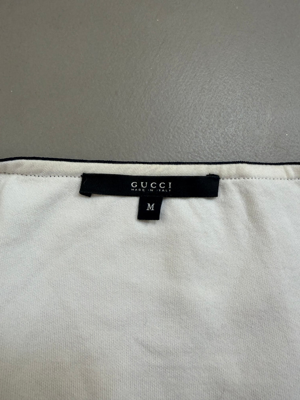 Gucci Web Stripe Trim Ruched V-Neck Top - M