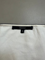 Gucci Web Stripe Trim Ruched V-Neck Top - M