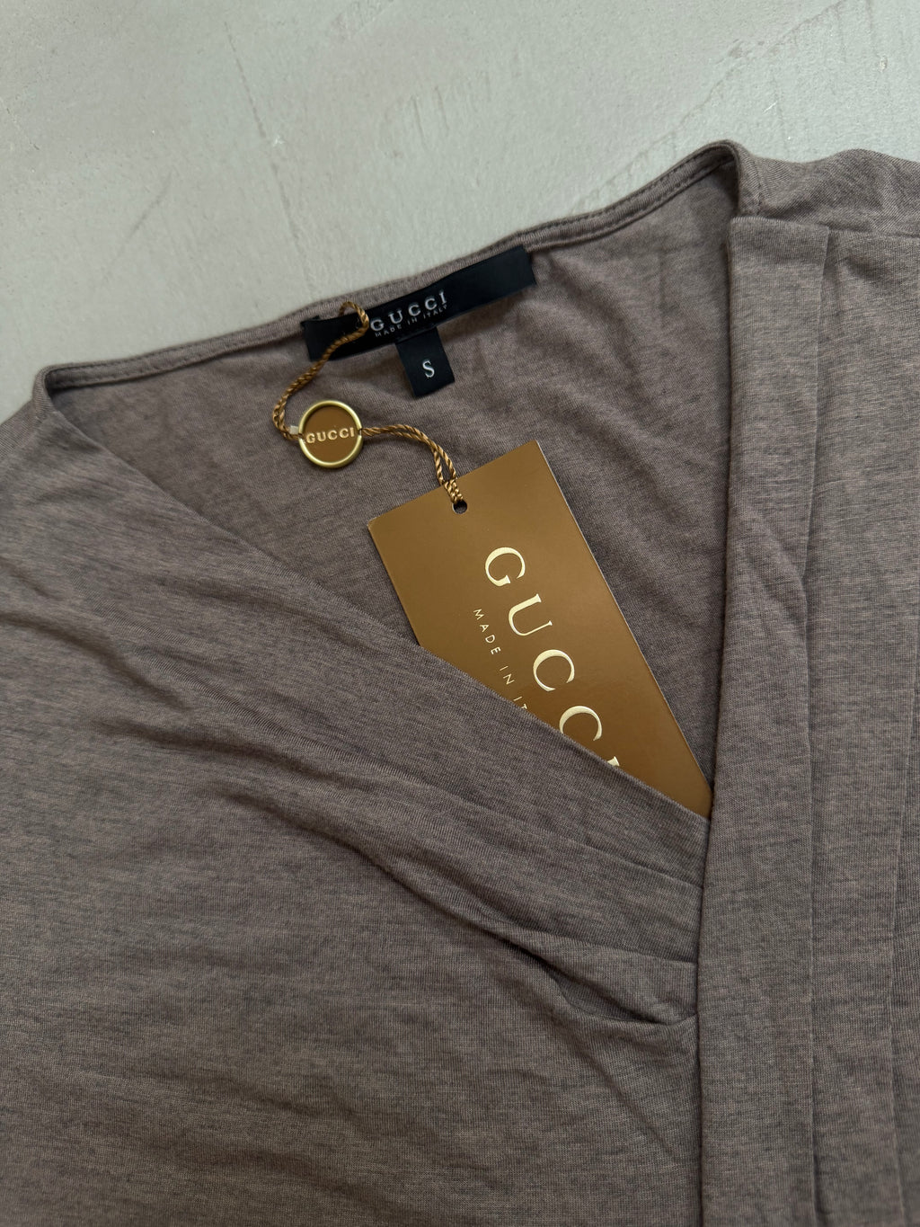 Gucci SS10 Pleated Cross Front V-Neck Top - S