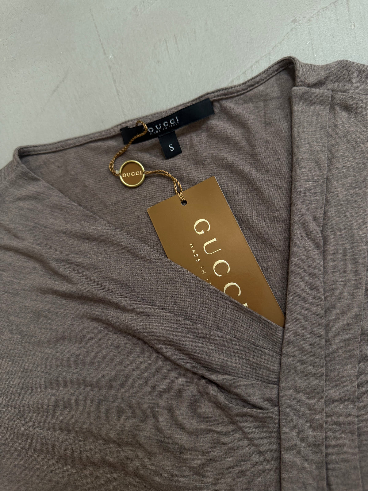 Gucci SS10 Pleated Cross Front V-Neck Top - S