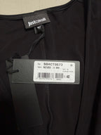 Just Cavalli Black Jersey Long Sleeve Wrap Dress - XS