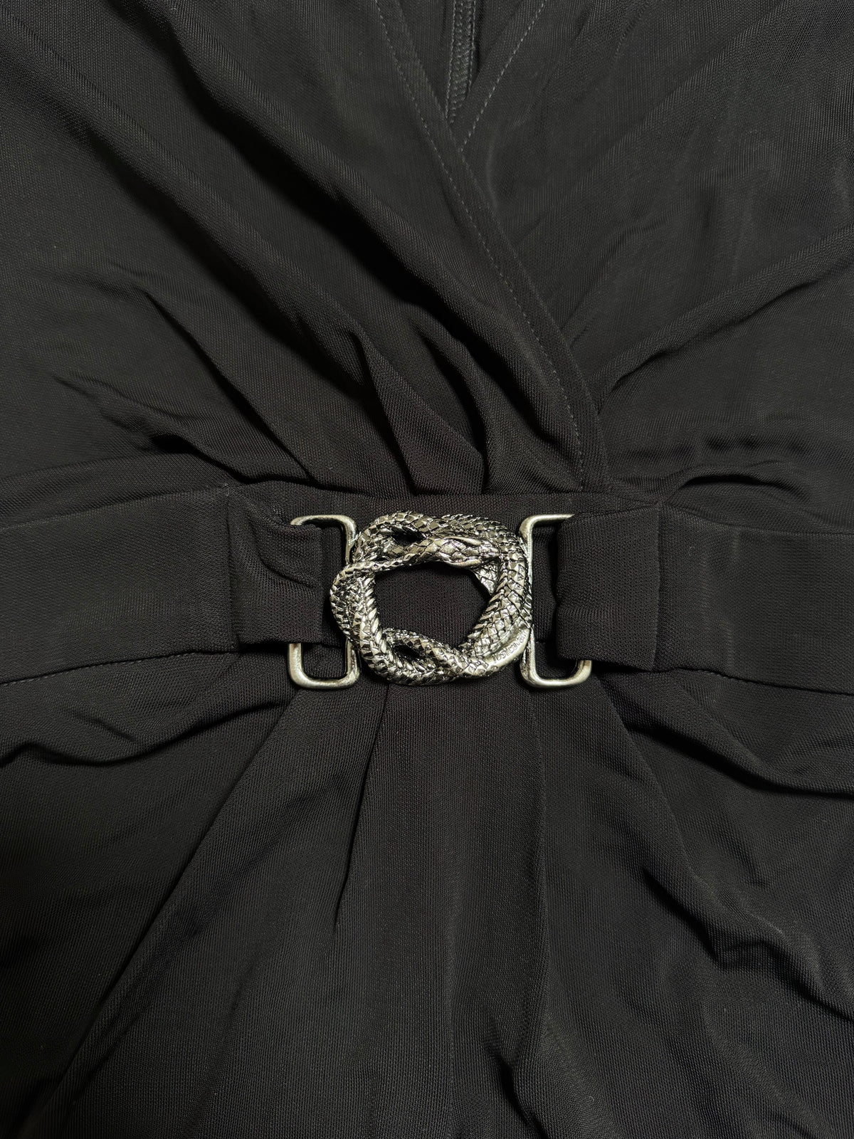 Just Cavalli Black Jersey Long Sleeve Wrap Dress - XS
