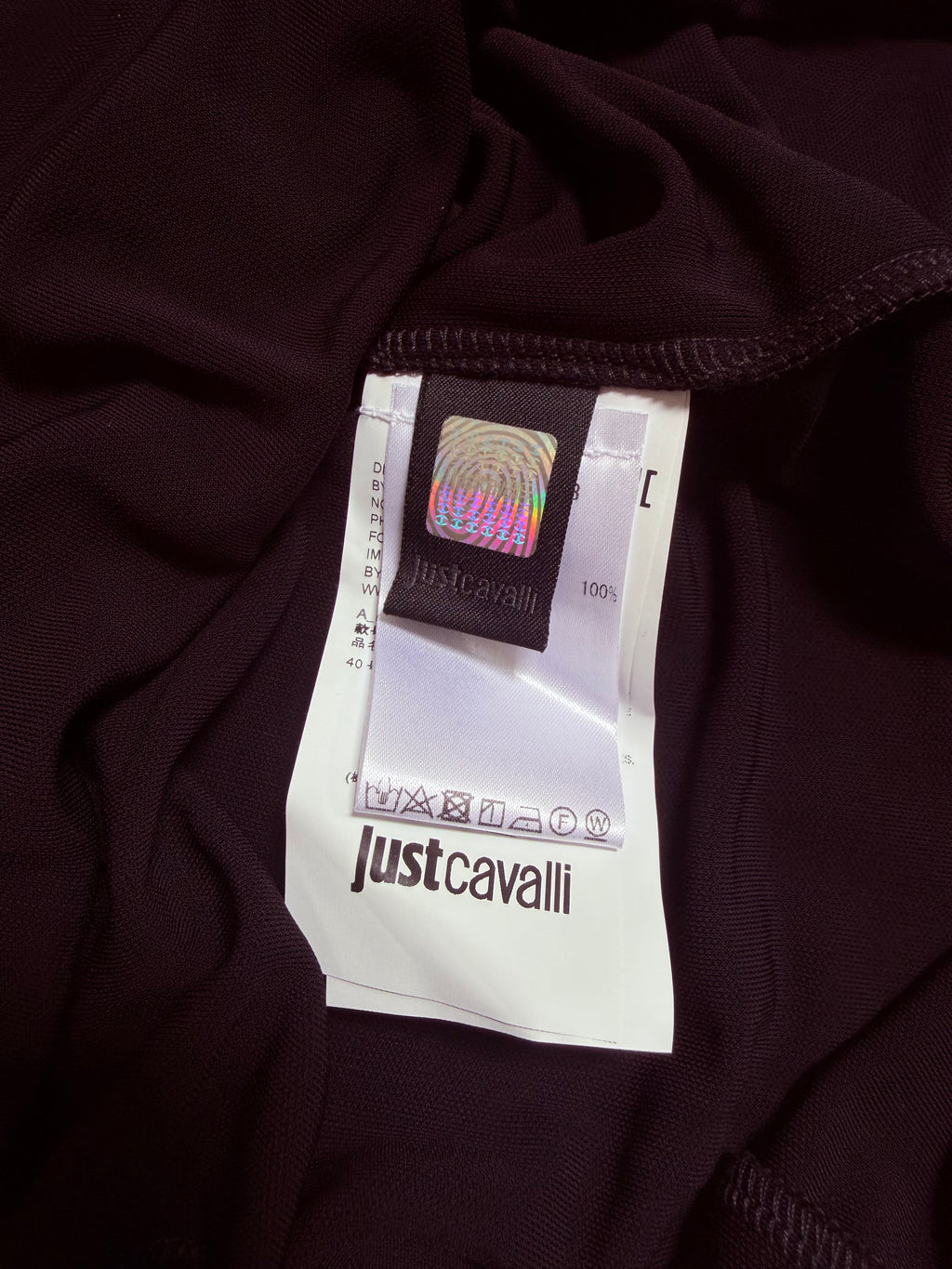 Just Cavalli Black Jersey Long Sleeve Wrap Dress - XS