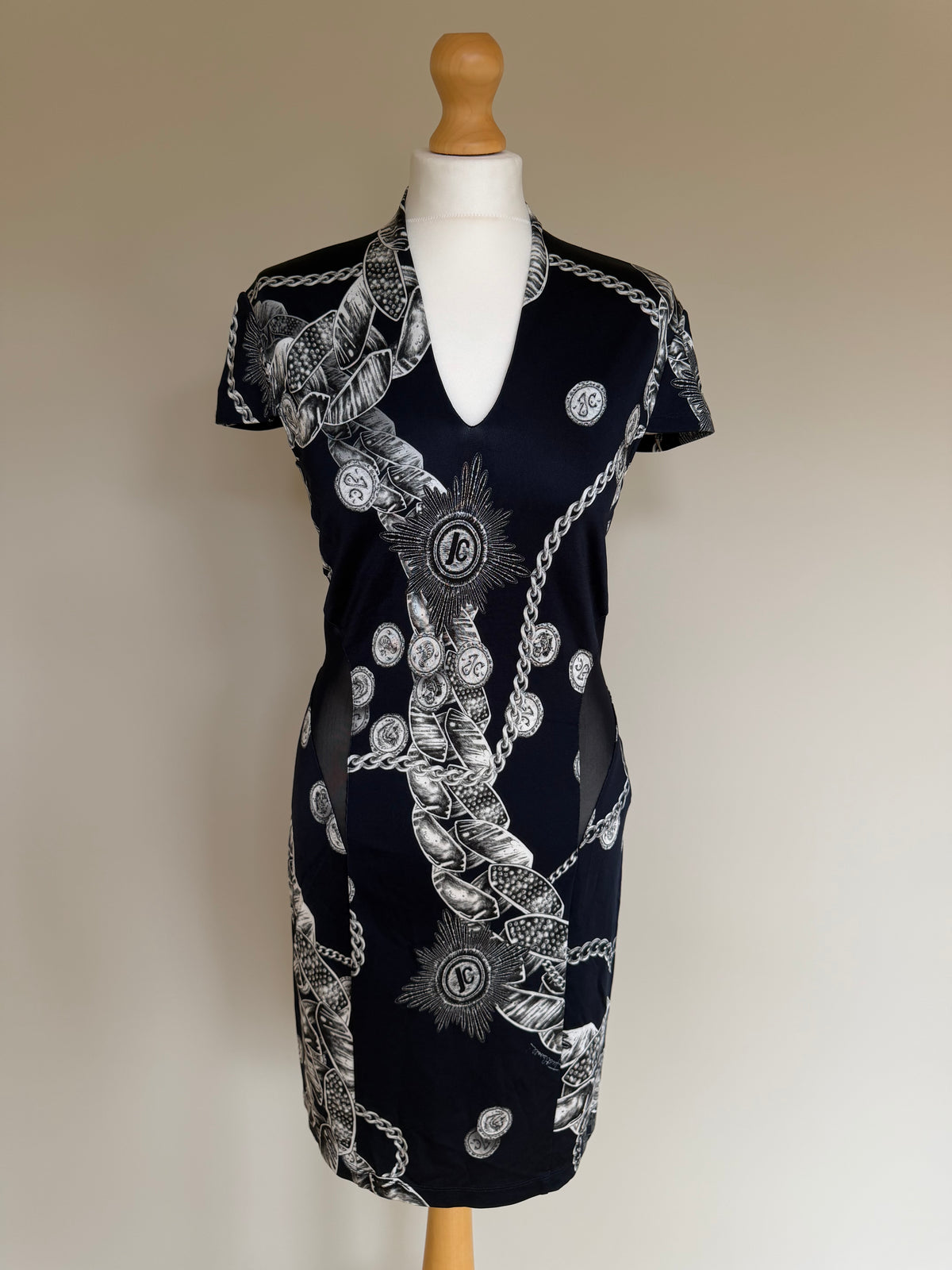 Just Cavalli Chain & Medallion Print Dress - M