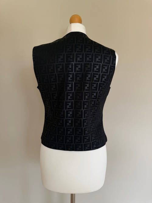 90's Fendi Zucca Logo Gilet Vest - S