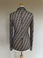 90's Fendi Mesh Logo Monogram Shirt - M