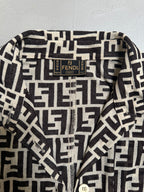 90's Fendi Mesh Logo Monogram Shirt - M