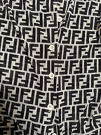 90's Fendi Mesh Logo Monogram Shirt - M