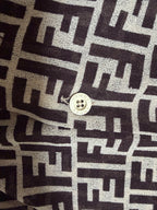 90's Fendi Mesh Logo Monogram Shirt - M