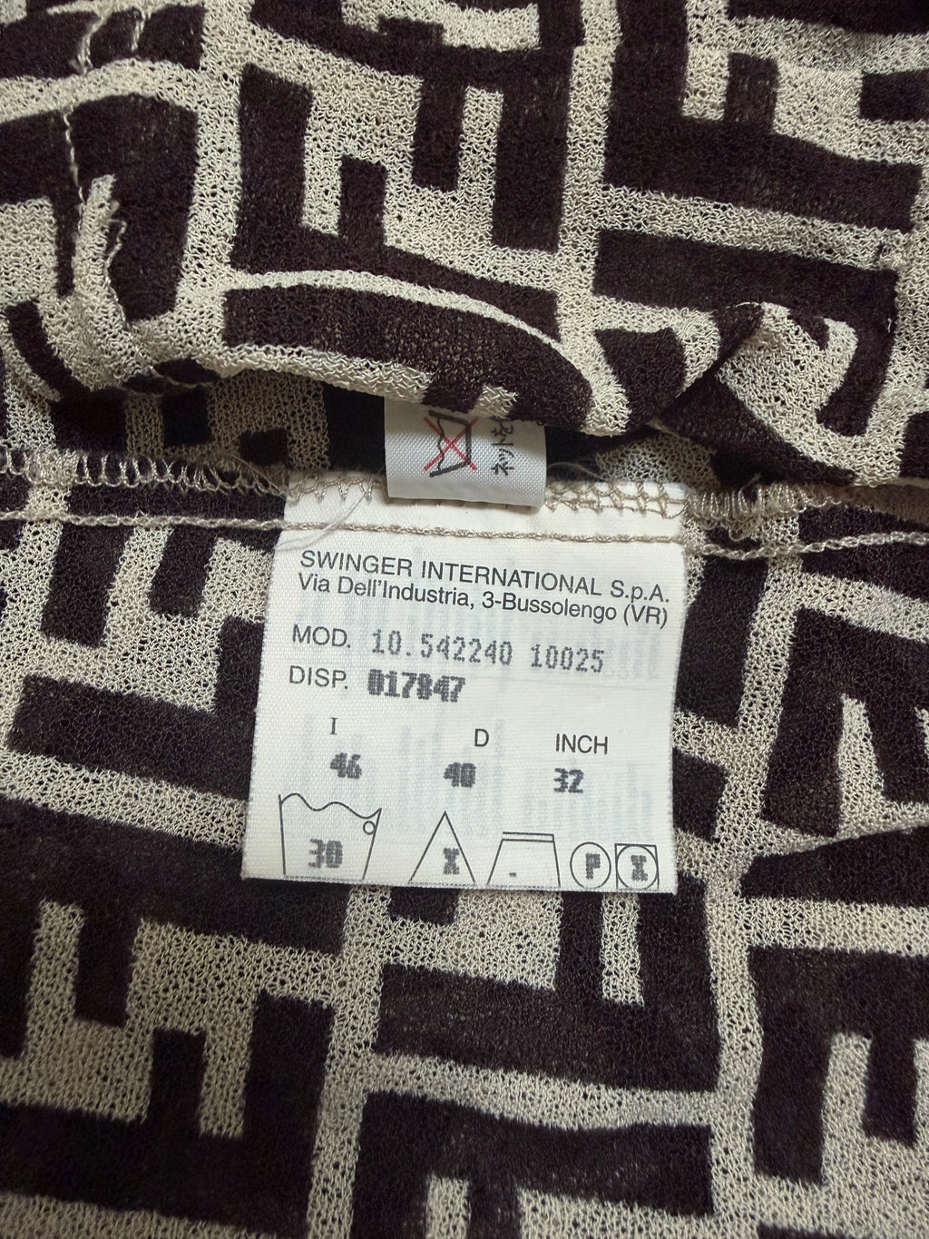 90's Fendi Mesh Logo Monogram Shirt - M