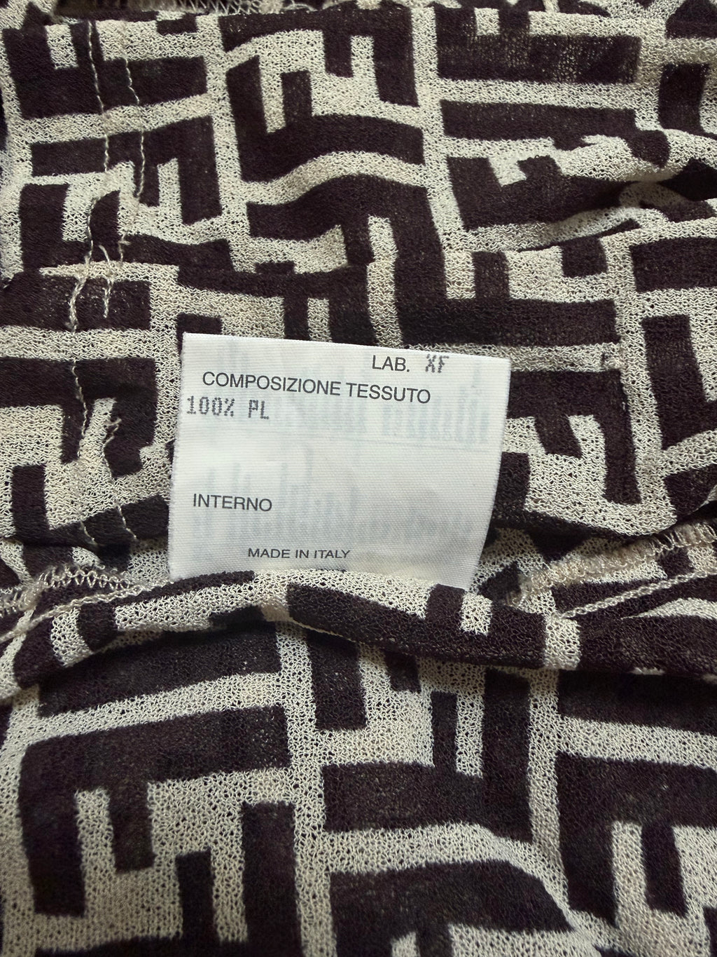 90's Fendi Mesh Logo Monogram Shirt - M