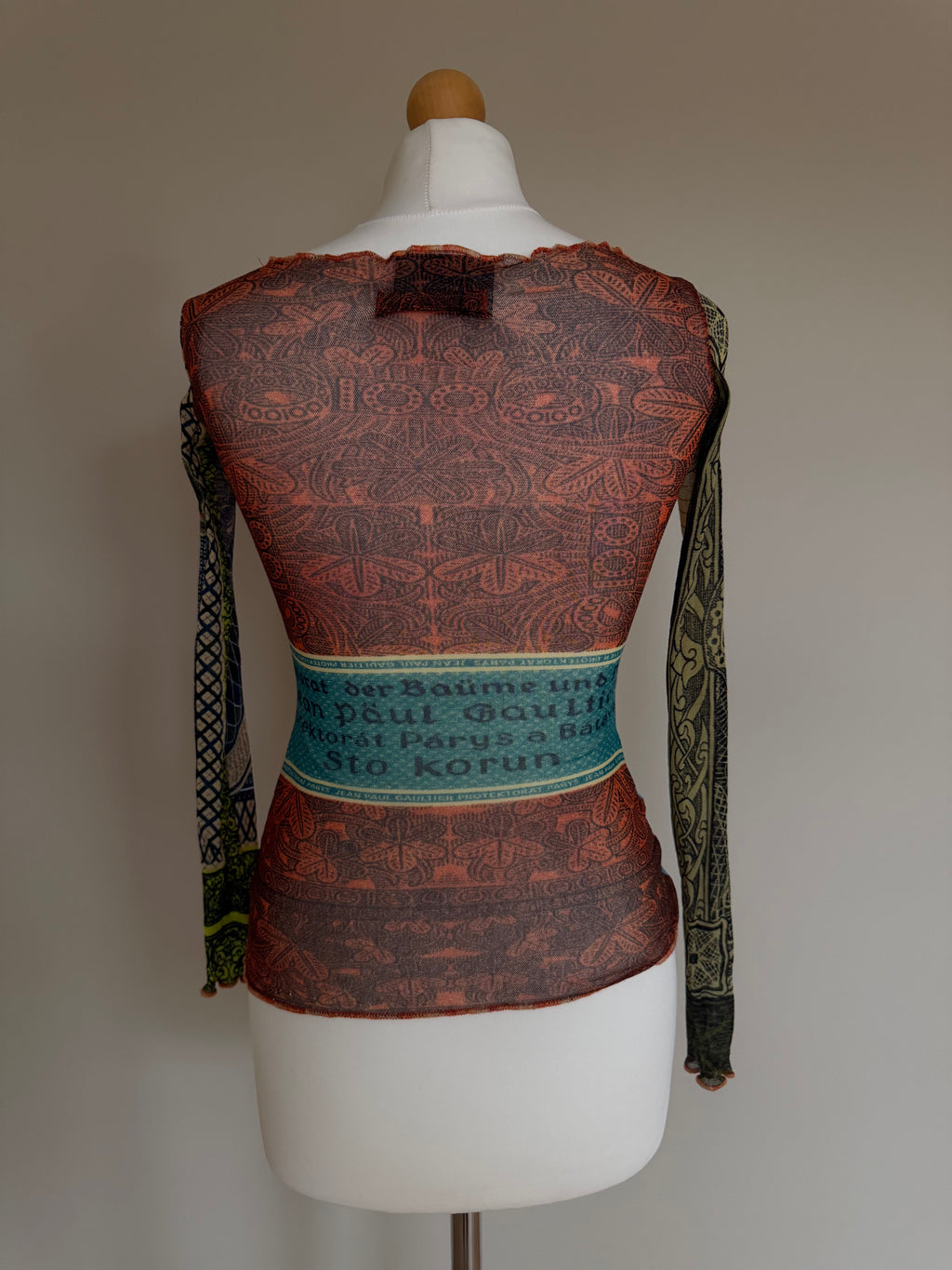 Jean Paul Gaultier Maille 'Banknotes Money' Mesh Top - M
