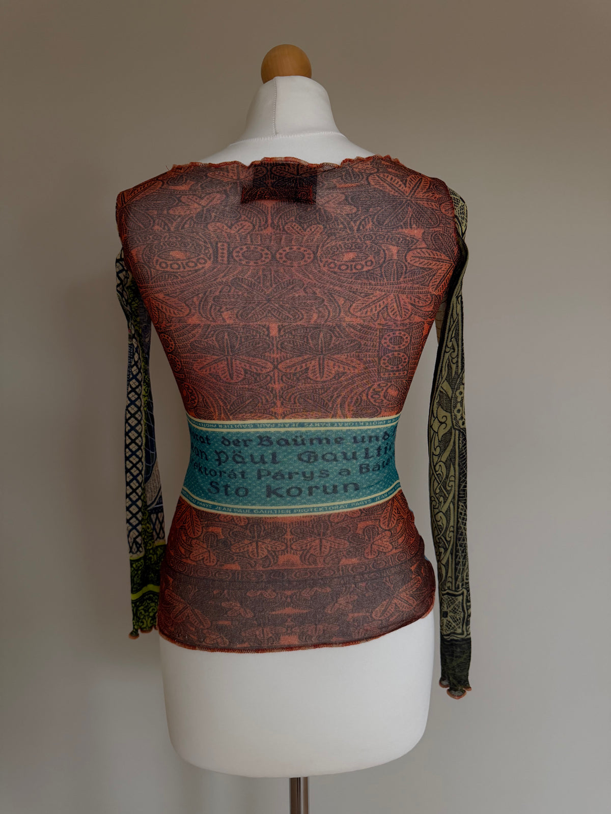 Jean Paul Gaultier Maille 'Banknotes Money' Mesh Top - M