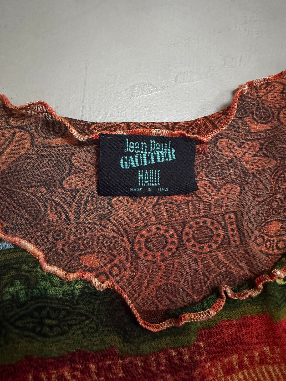 Jean Paul Gaultier Maille 'Banknotes Money' Mesh Top - M