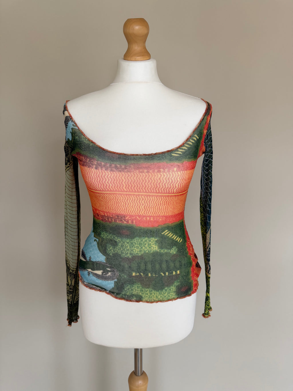 Jean Paul Gaultier Maille 'Banknotes Money' Mesh Top - M