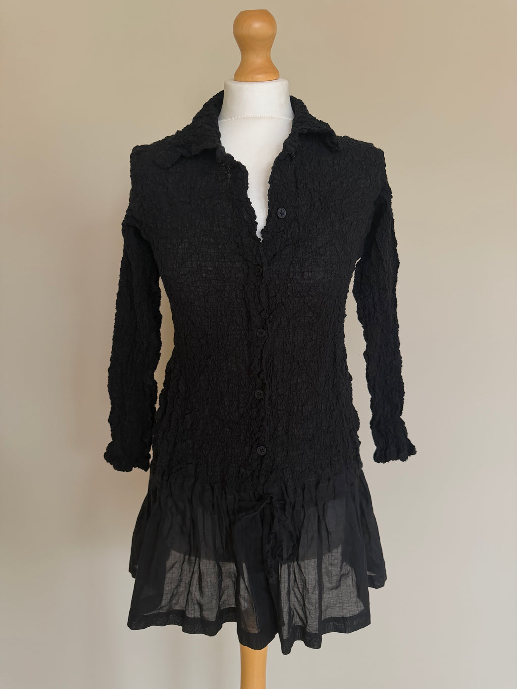 Issey Miyake Me SS01 Shirred Cauliflower Tunic Shirt - M