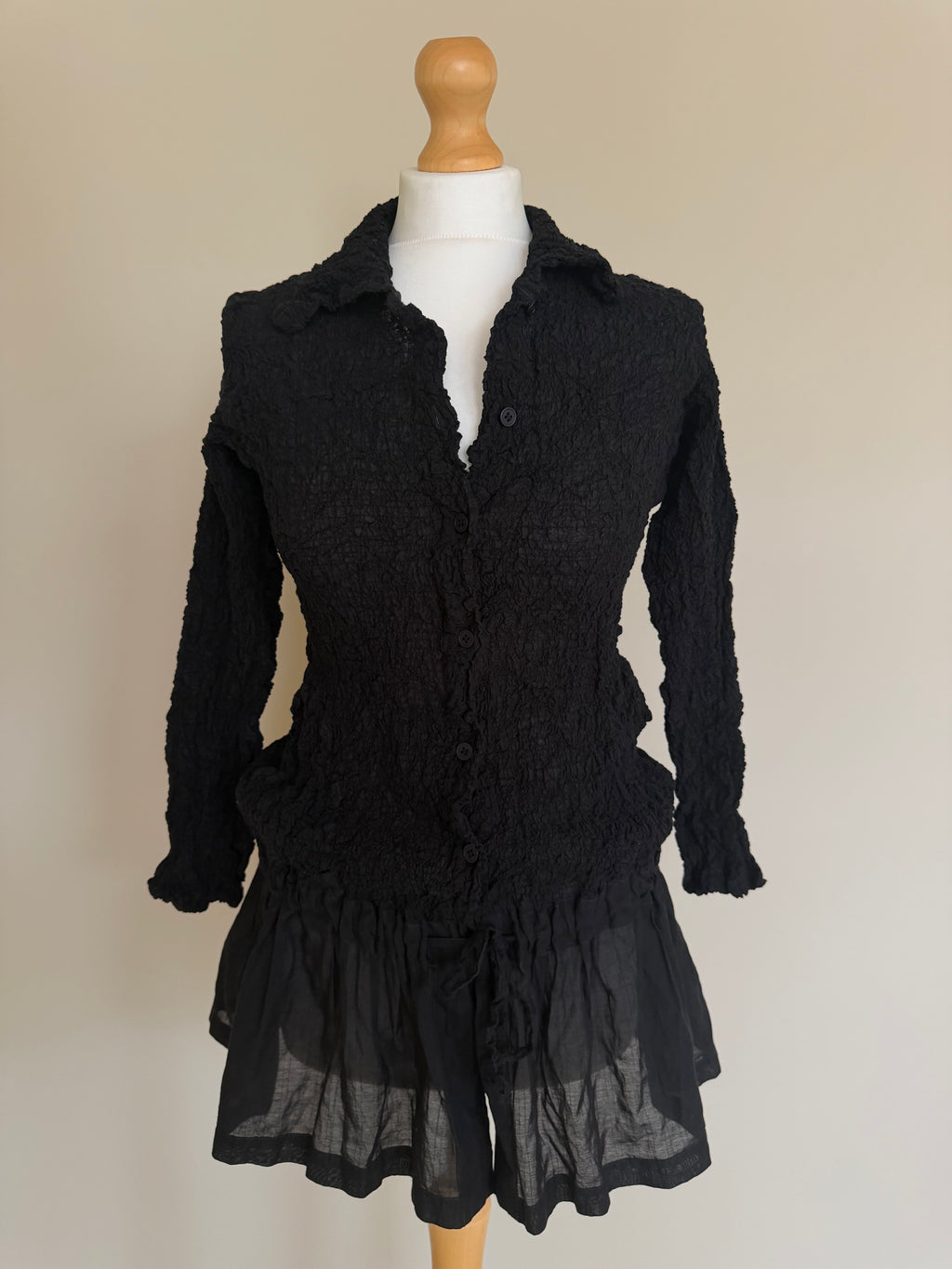 Issey Miyake Me SS01 Shirred Cauliflower Tunic Shirt - M