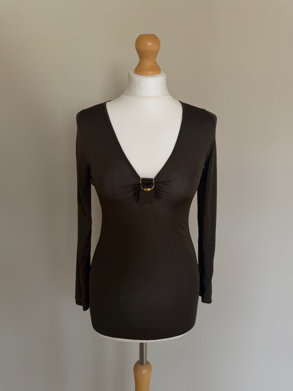 Gucci SS08 D-Ring Ruched Viscose Knit Top - XS