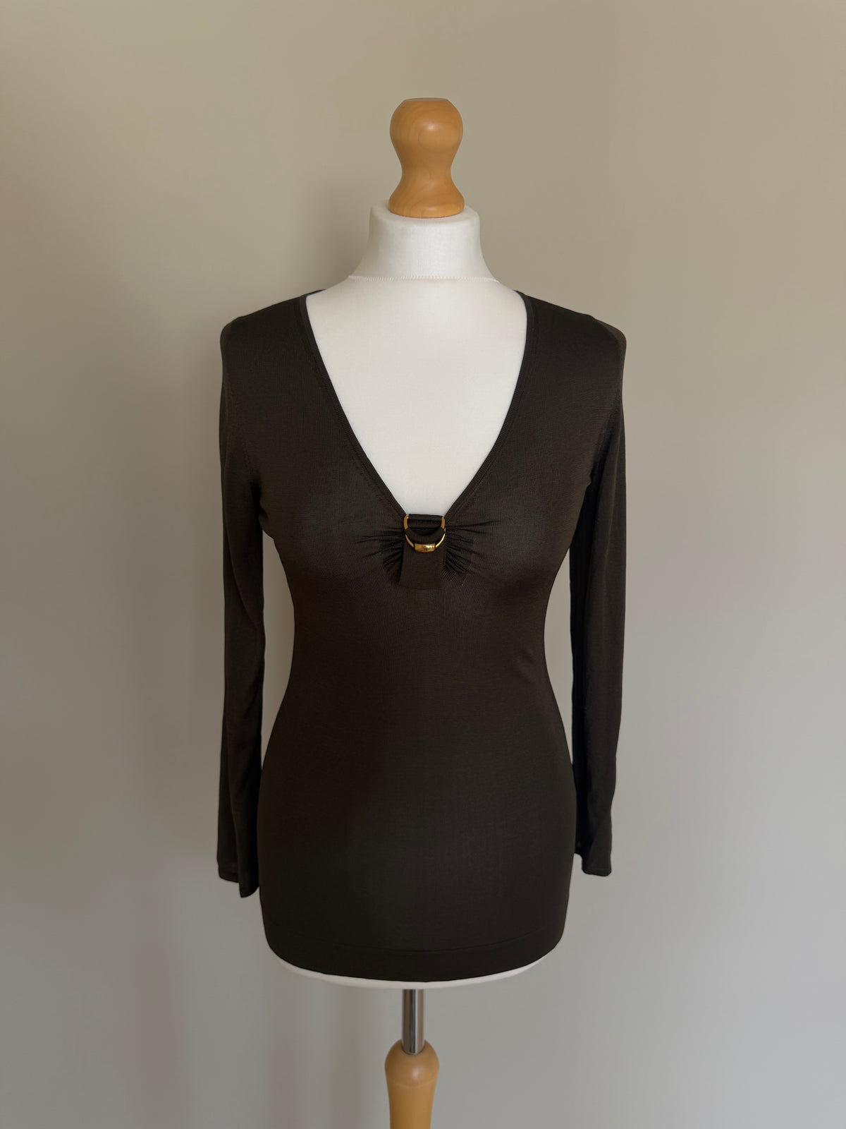 Gucci SS08 D-Ring Ruched Viscose Knit Top - XS