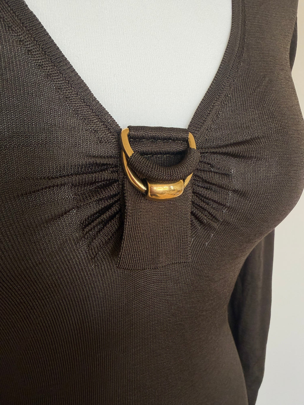 Gucci SS08 D-Ring Ruched Viscose Knit Top - XS