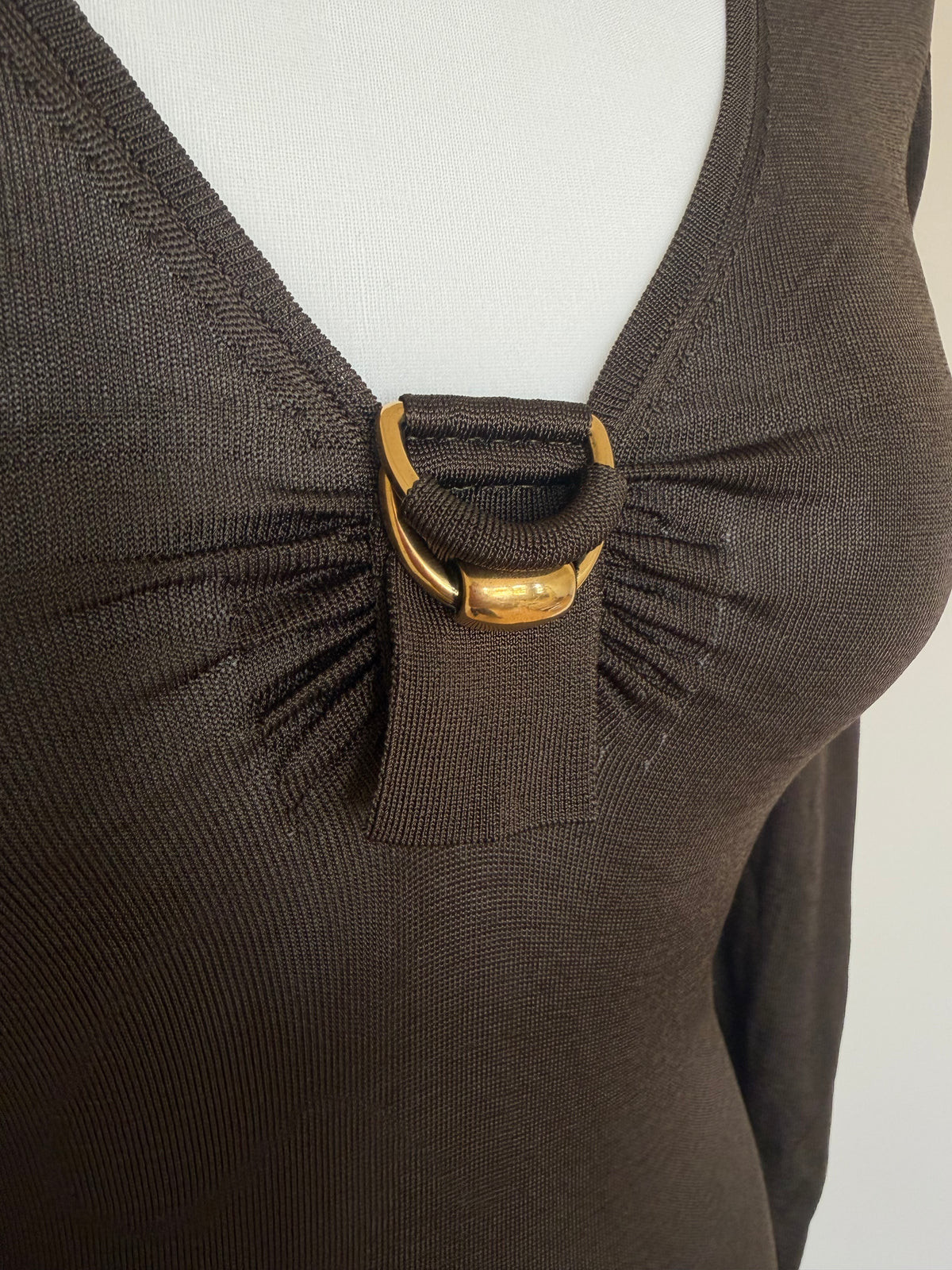 Gucci SS08 D-Ring Ruched Viscose Knit Top - XS