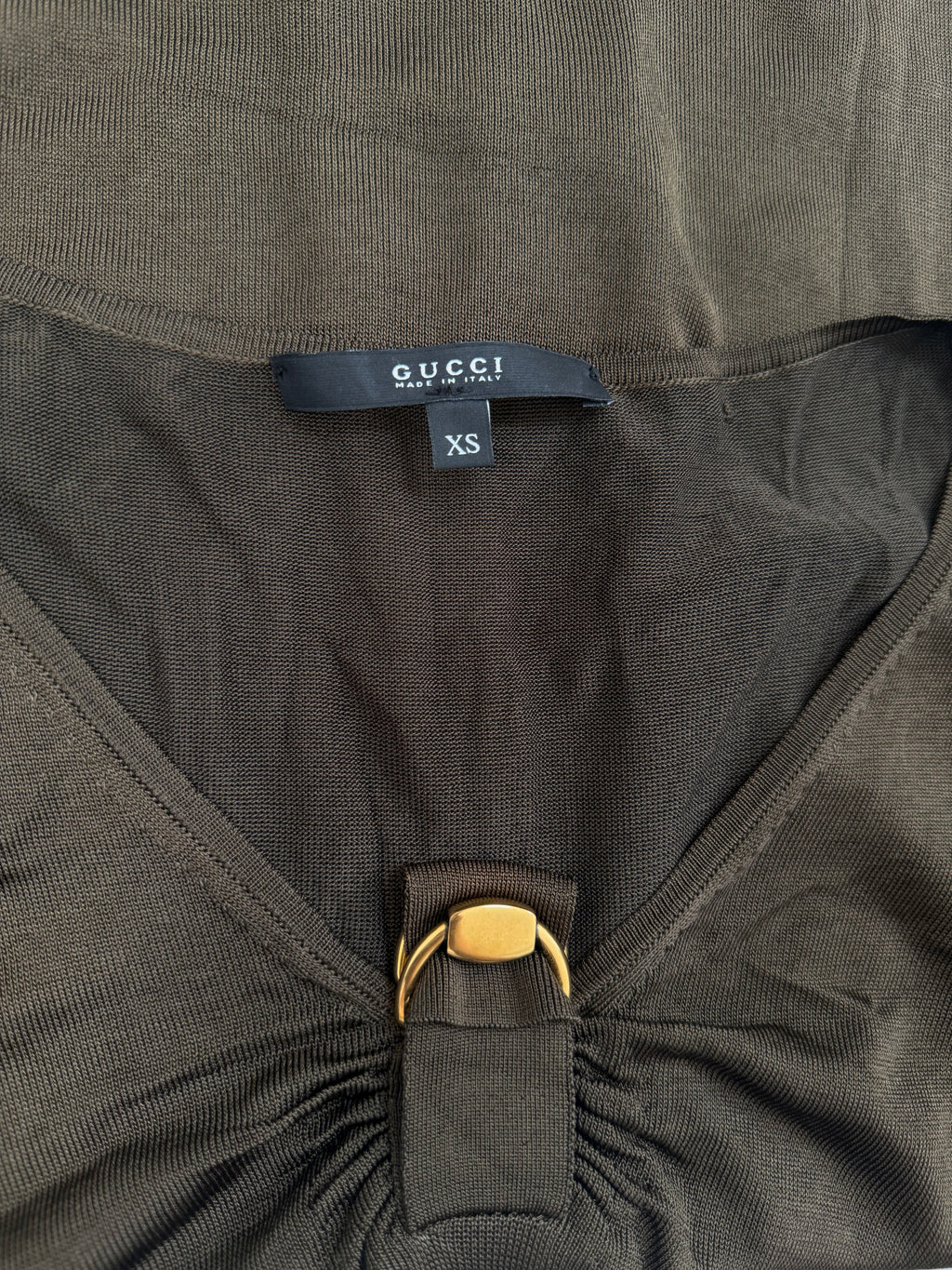 Gucci SS08 D-Ring Ruched Viscose Knit Top - XS