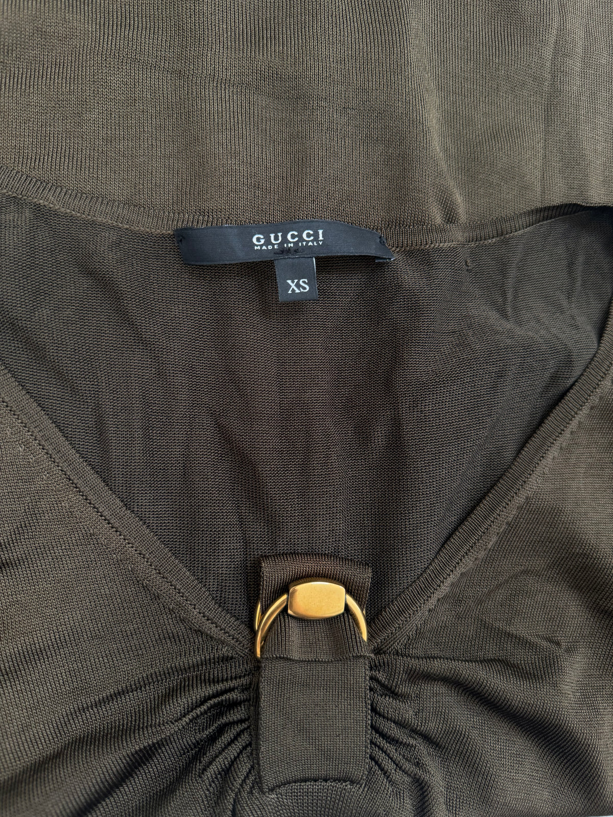 Gucci SS08 D-Ring Ruched Viscose Knit Top - XS